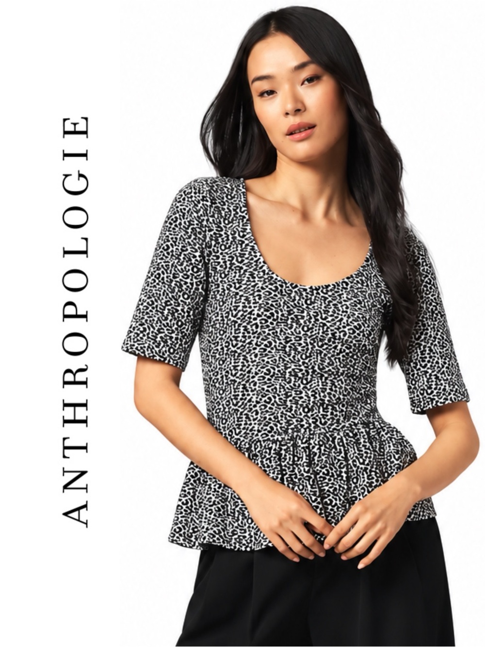 Anthropologie Maeve Peplum Scoop-Neck Tank